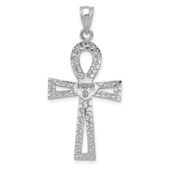 14k White Gold Ankh Cross Pendant - 4