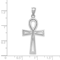 14k White Gold Ankh Cross Pendant - 4