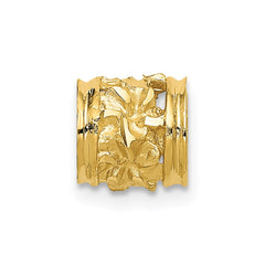 14k Diamond-cut Mini Plumeria Barrel Chain Slide