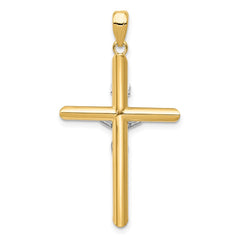 14k Two-tone Hollow Crucifix Pendant - 3