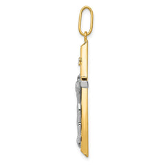 14k Two-tone Crucifix Pendant - 14