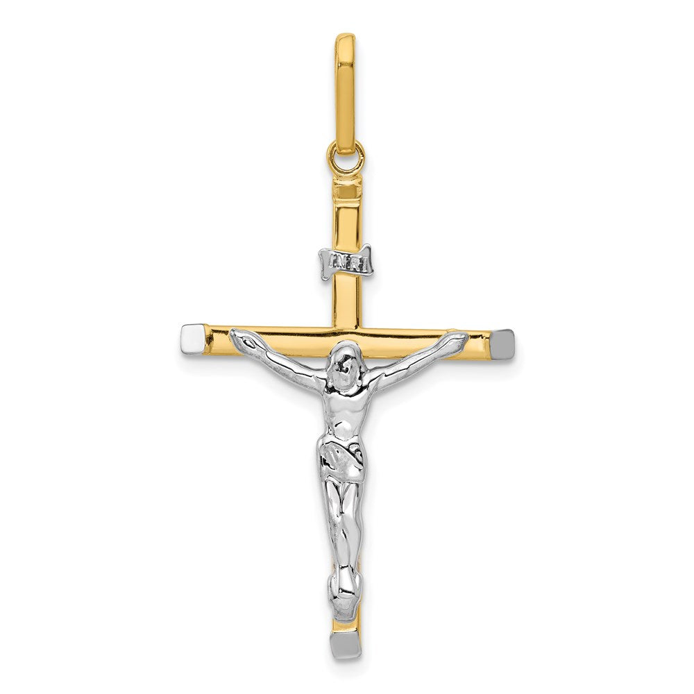 14k Two-tone Crucifix Pendant - 14