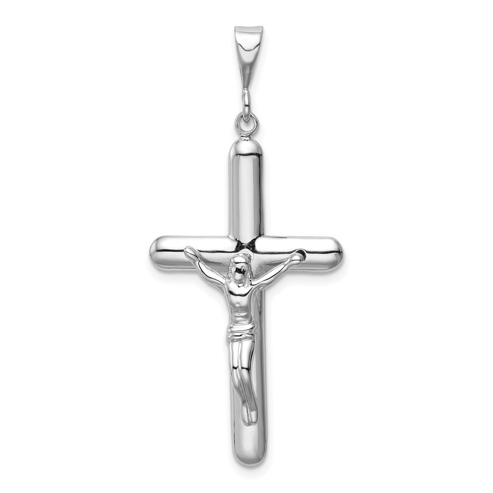 14k White Gold Crucifix Pendant - 8