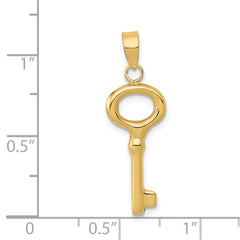 14K Polished 3-D Key Charm - 3