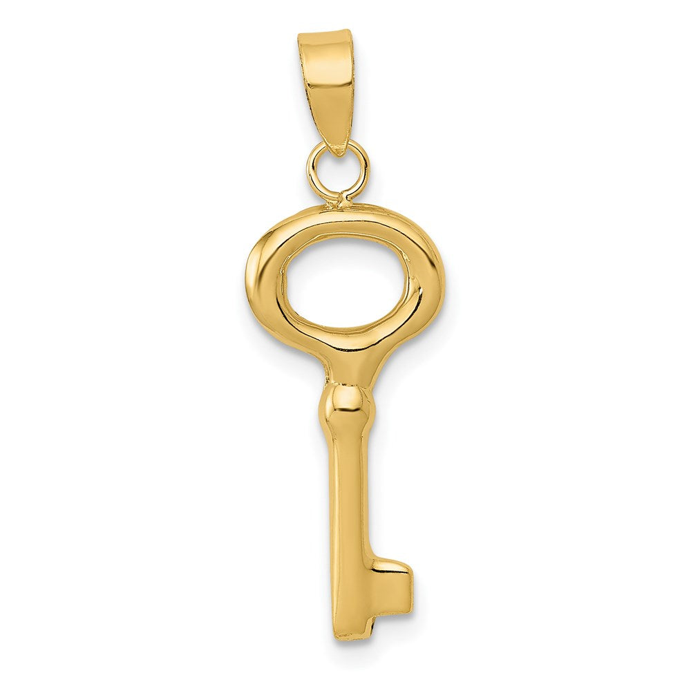 14K Polished 3-D Key Charm - 3