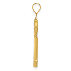 14K Polished 3-D Key Charm - 2