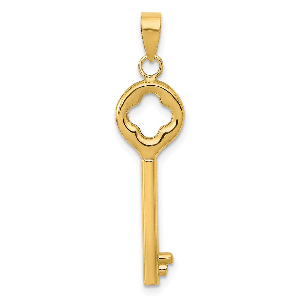 14K Polished 3-D Key Charm - 2