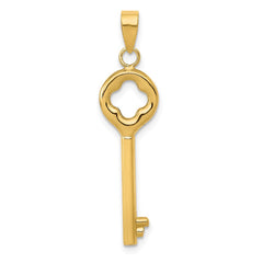 14K Polished 3-D Key Charm - 2