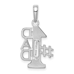 14K White Gold #1 DAD Charm - 2