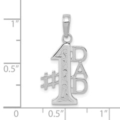 14K White Gold #1 DAD Charm - 2