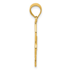 14k Filigree Fleur de Lis Pendant