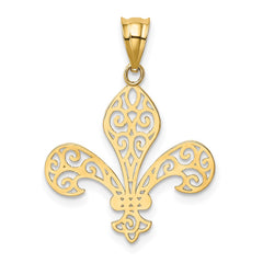 14k Filigree Fleur de Lis Pendant