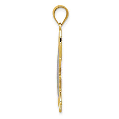 14k w/Rhodium Sun Filigree Pendant