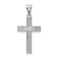 14K White Gold Cross Pendant - 3