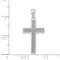 14K White Gold Cross Pendant - 3