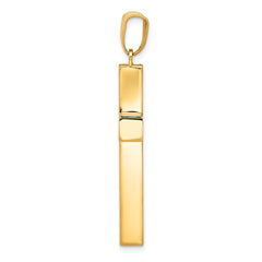 14k Hollow Cross Pendant - 14