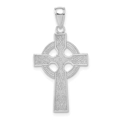 14k White Gold Celtic Cross Pendant - 2
