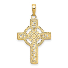14k Diamond-cut Celtic Cross Pendant - 3