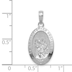 14k White Gold Saint Christopher Medal Pendant