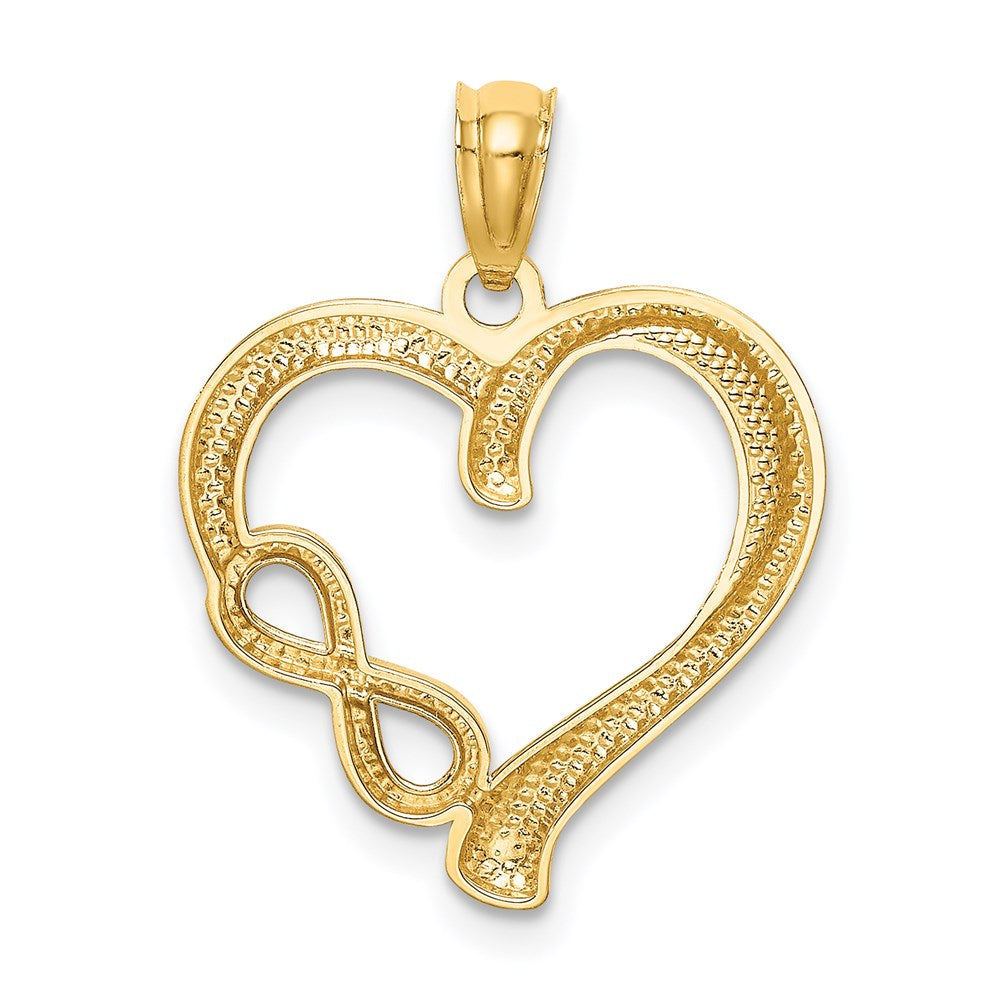 14K Polished Infinity Symbol Heart Pendant