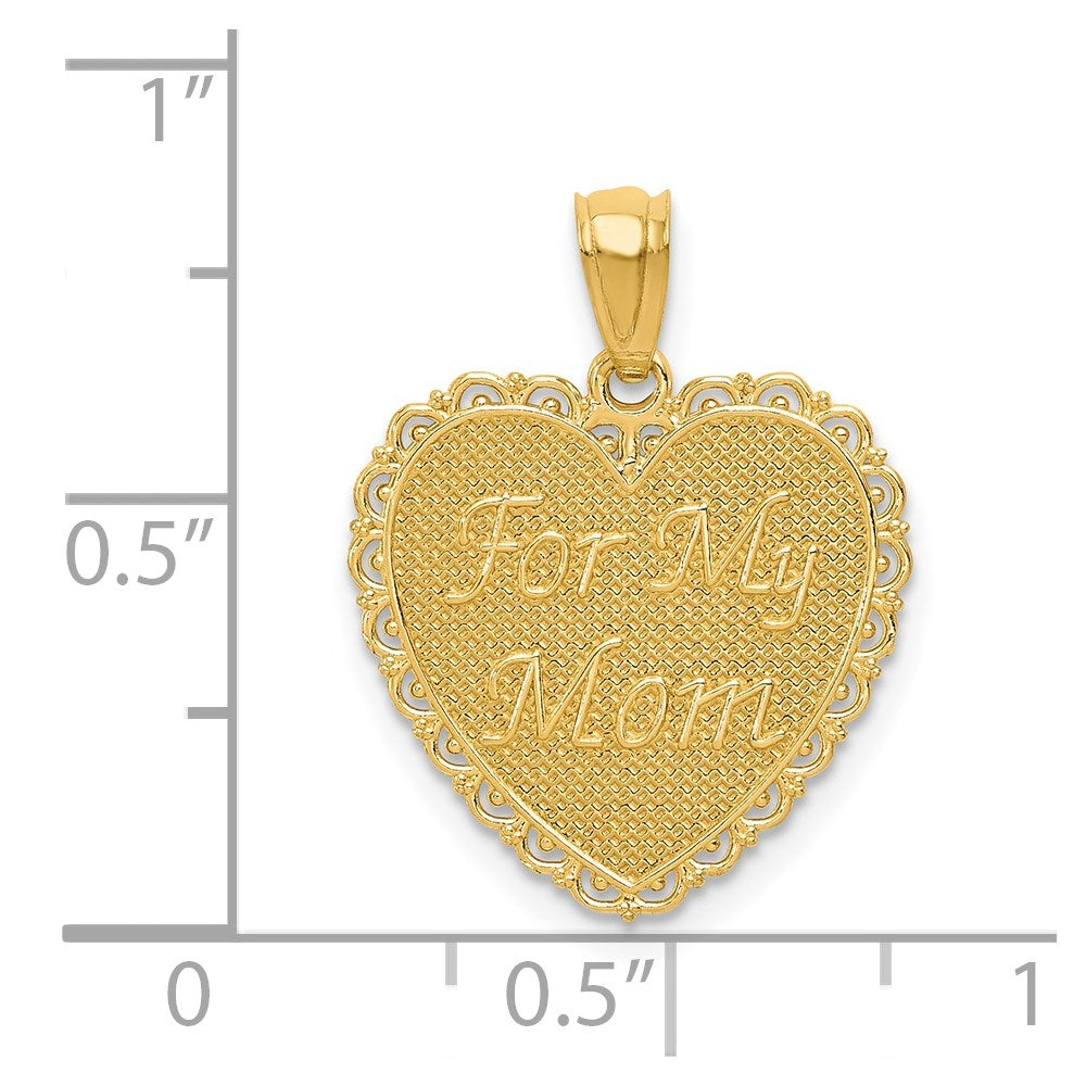 14K Gold Reversible FOR MY MOM/ Thanks For Everything Pendant