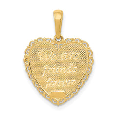 14K Reversible FOR MY SISTER-FRIENDS FOREVER Pendant