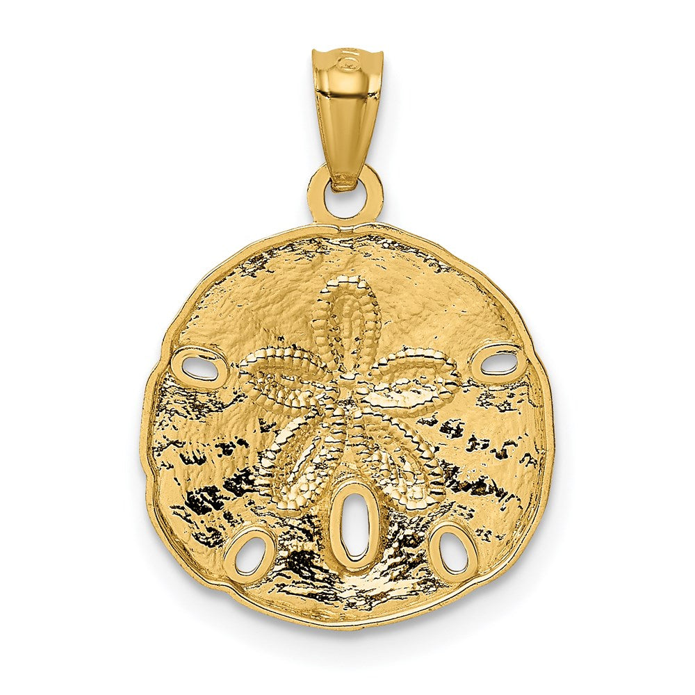 14k Gold Polished Large Sand Dollar Pendant