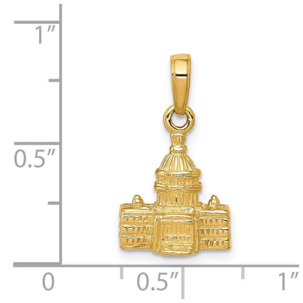 14k 3D Washington D.C. Capital Building Pendant