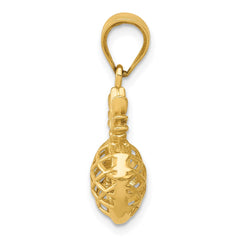 14k Polished 3D Pineapple Pendant
