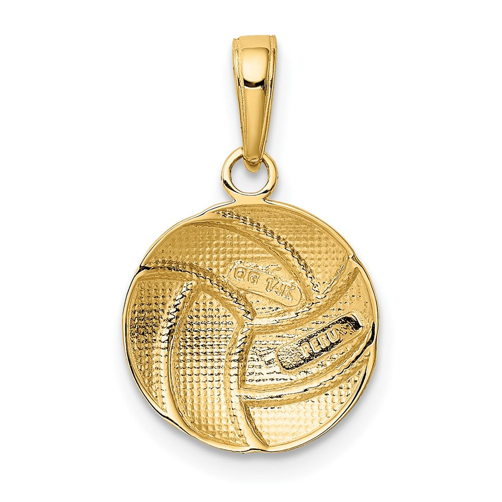 14K Gold Polished Volleyball Pendant