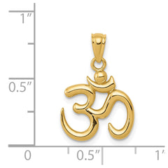 14k Gold Polished Om Symbol Pendant