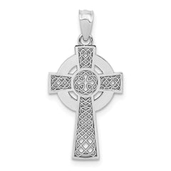 14k White Gold Celtic Cross Pendant - 3