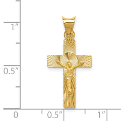 14k Polished Satin and D/C Crucifix Pendant - 6