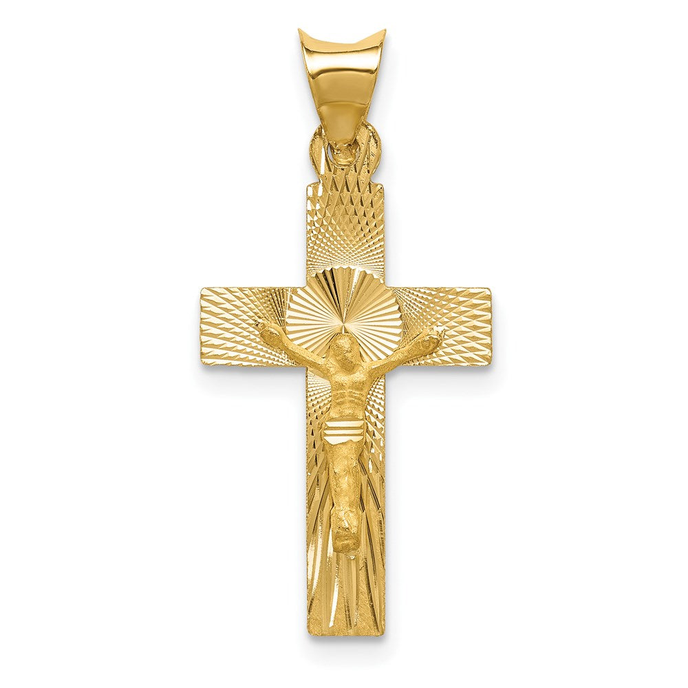14k Polished Satin and D/C Crucifix Pendant - 6