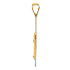 14k Polished Satin and D/C Crucifix Pendant - 10