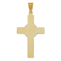 14K w/Rose and White Rhodium Iona Crucifix Cross Pendant