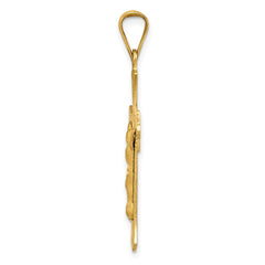14k Polished Satin and D/C Crucifix Pendant - 7