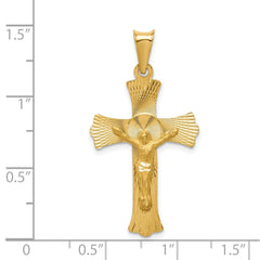 14k Polished Satin and D/C Crucifix Pendant - 7