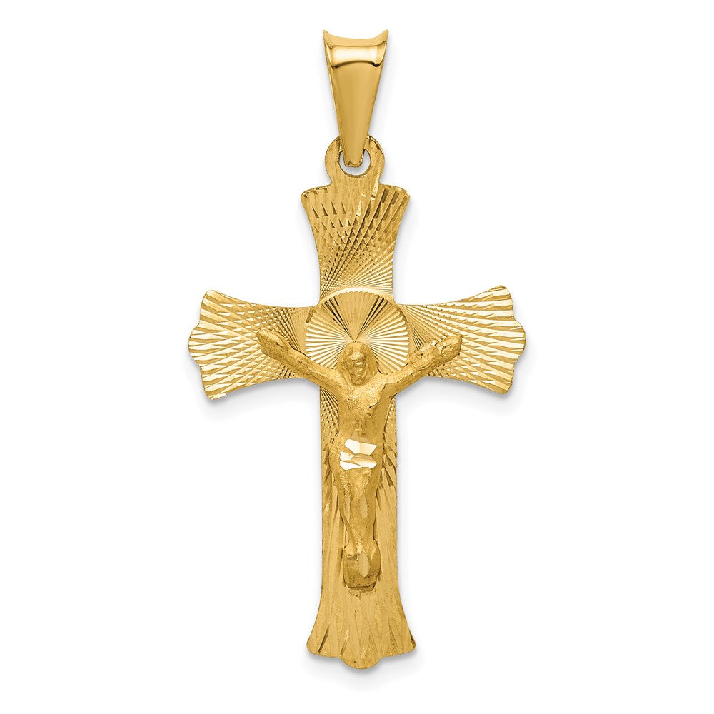 14k Polished Satin and D/C Crucifix Pendant - 7