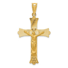 14k Polished Satin and D/C Crucifix Pendant - 8