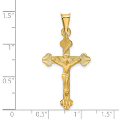 14k Polished Satin and D/C Crucifix Pendant - 3