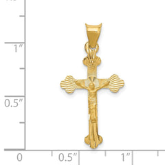 14k Polished Satin and D/C Crucifix Pendant - 4