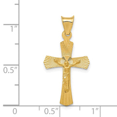 14k Polished Satin and D/C Crucifix Pendant - 9