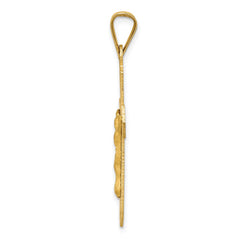 14k Polished Satin and D/C Crucifix Pendant - 5