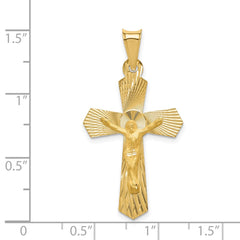 14k Polished Satin and D/C Crucifix Pendant - 5