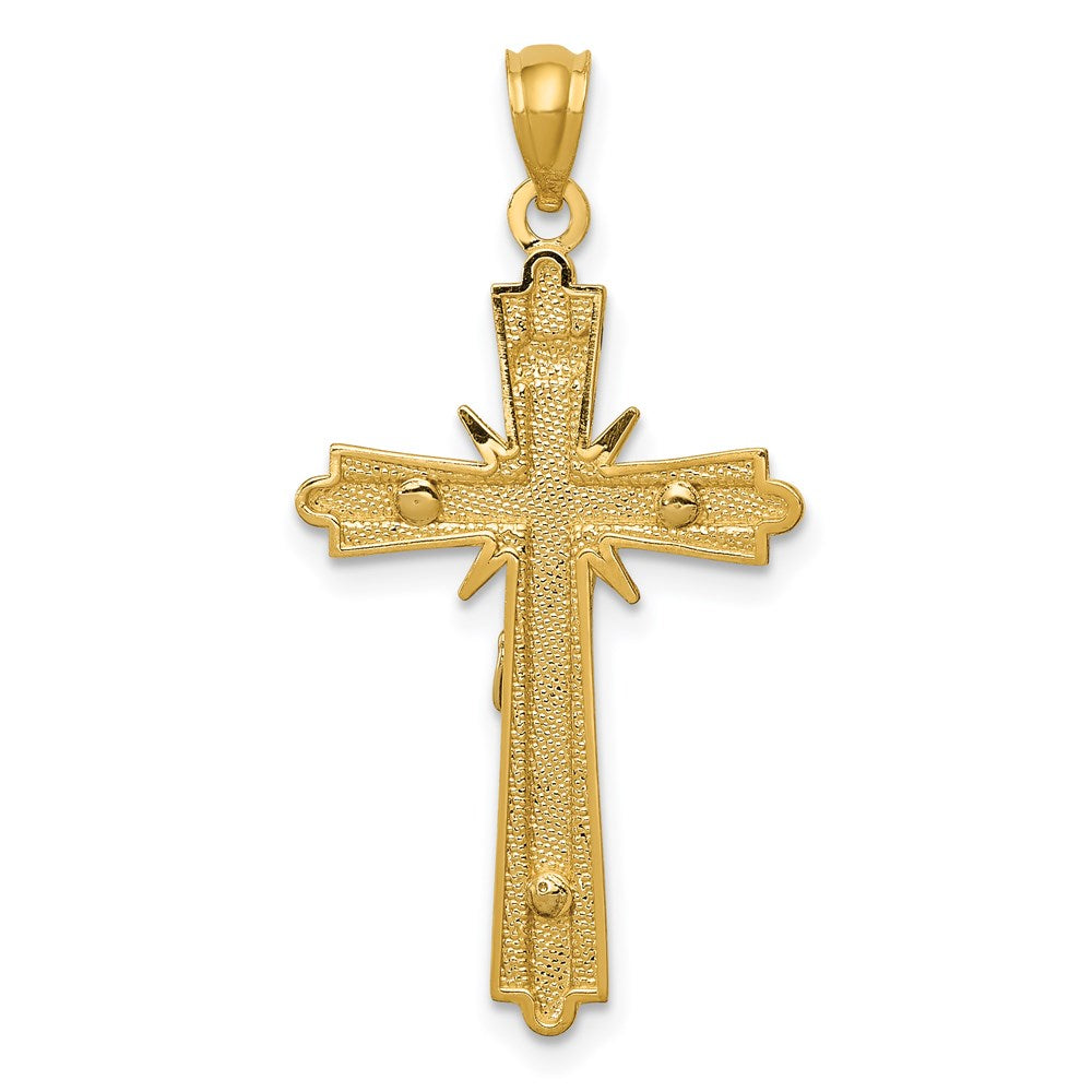 14k Two-tone Gold Polished Crucifix Pendant