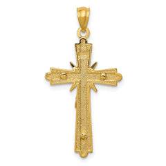 14k Two-tone Gold Polished Crucifix Pendant