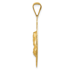 14K Polished D/C Sagrado Corazon Oval Pendant - 4