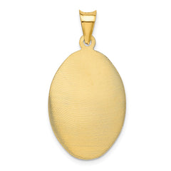 14K Polished D/C Sagrado Corazon Oval Pendant - 4