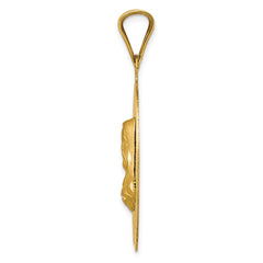 14K Polished D/C Sagrado Corazon Oval Pendant - 5
